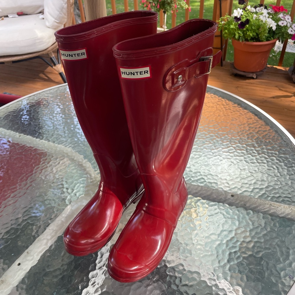 Hunter Glossy Red Women's Rain Boots